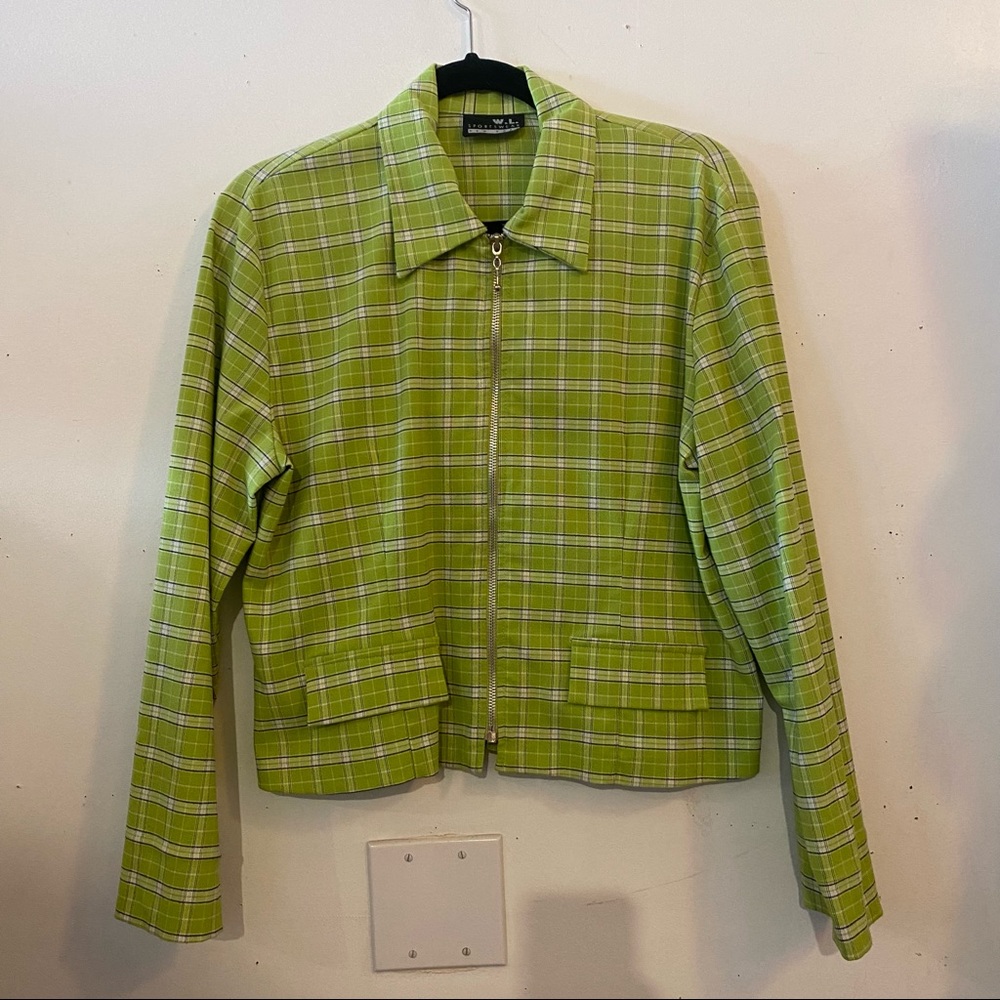 Green plaid jacket